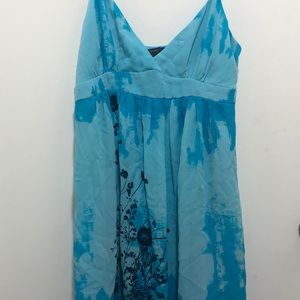 BCBG Maxazria Blue Strap Floral Mini Dress, Medium